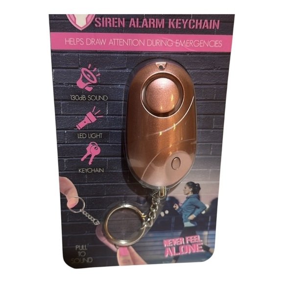 Digital Energy World Self-Defense Alarm Key Chain, Rose Gold - Picture 1 of 6